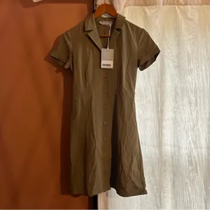 Everlane The Japanese GoWeave Notch Shirt Dress‎ Collar Mini Short Sleeve NWT 00 thumbnail 2