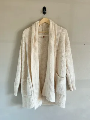 Anthropologie Pilcro Eyelash Open Longline Cardigan Chunky Knit Sweater Size medium thumbnail 2