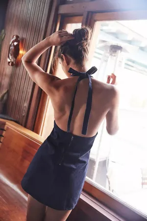 Free People Trevi Denim Mini Dress thumbnail 2