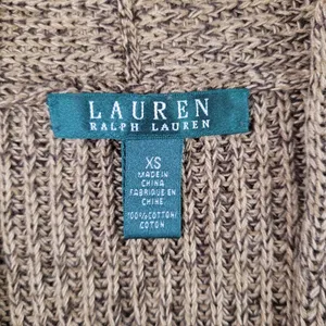 Lauren Ralph Lauren Sleeveless Cardigan Sweater Brown Heavy Knit Frog Button XS thumbnail 6