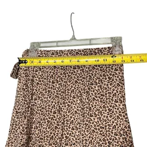 Abercrombie & Fitch Skirt Women's XS Brown Leopard Faux Wrap Ruffle Mini Summer thumbnail 8