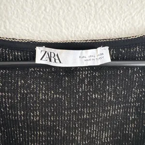Zara Bronze Metallic Knit Sleeveless Scoop Neck Cropped Tank Top Large thumbnail 6