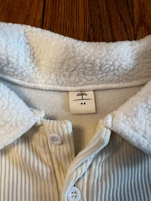 White Sherpa Quarter Button Jacket thumbnail 3