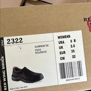 Red Wing Women'S Style 2322 Leather Safety‎ Shoes Slip-On Aluminum Toe Brown 5 thumbnail 5