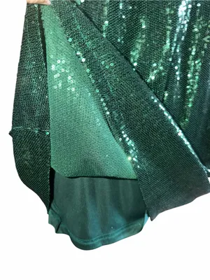 Main Strip Like new Emerald Green Sequin Mini Dress Women Large thumbnail 4