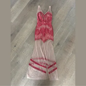 for love & lemons antigua mesh sheer lace maxi dress thumbnail 2
