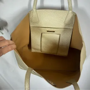 Tory Burch | NWOT Metallic Perry Leather Tote Golden Large Purse Shoulder Bag thumbnail 7
