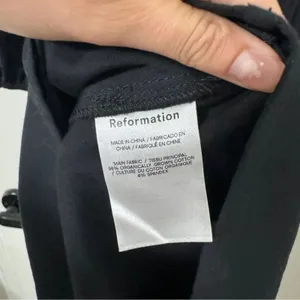 Reformation Bennie Midi 3/4 Puff Sleeve Black Dress Women thumbnail 3
