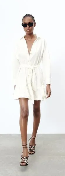 ZARA Button Shirt Dress thumbnail 1