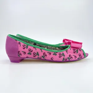 Poetic Licence Danty Doll Shoes 7 Pink Cherry Bow Rhinestone Peep Toe NWOB thumbnail 4