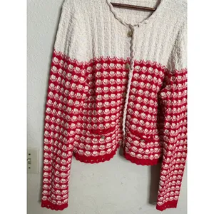 J.Crew Textured Crochet Lady Jacket in Moroccan Sand Red size XL Coastal Cottage thumbnail 6