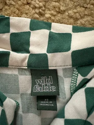 Wild Fable Green Checkered Button Up thumbnail 3