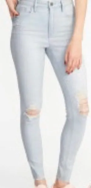 Old Navy Women's Size 6 Rockstar Super Skinny‎ High Rise Jean Light Maui Destroy thumbnail 1