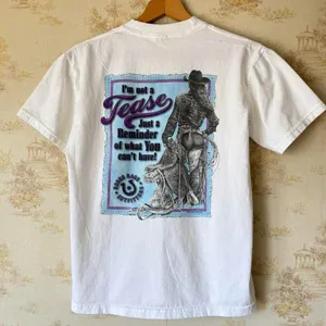 Vintage Y2K I’m Not a Tease Rodeo Rags Outfitters western cowgirl tee S thumbnail 2