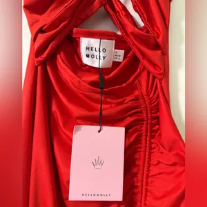 NWT Hello Molly Red Ruched Dress Size S thumbnail 3