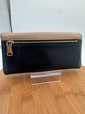 Miu Miu Madras Bicolore Black Beige Leather Continental Long Wallet thumbnail 2