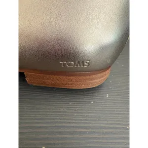 TOMS Mary Jane Bianca 8.5 Gold Metallic Leather Square Toe Ballet Flat Shoes thumbnail 8