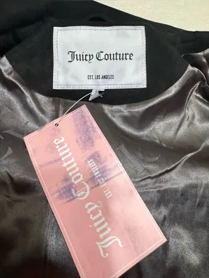 Juicy Couture Black Faux Suede Fringe Trucker Jacket Size Medium thumbnail 12
