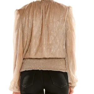 Joie Shimmer Metallic Smocked Blouse thumbnail 3