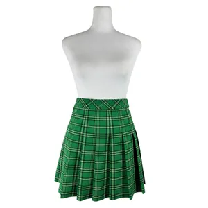 Aritzia Sunday Best Kelly Green, Black & White Pleated Mini Skirt thumbnail 2