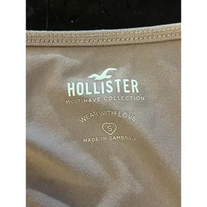 Hollister Shirt Womens Small Pink Square Neck Long Sleeve Cropped Stretch Top thumbnail 6