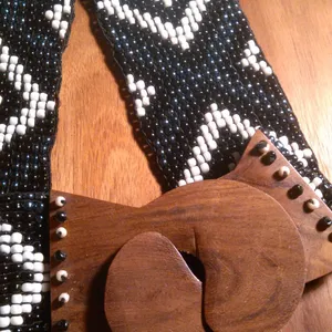Southwestern Handcrafted Seed Bead Belt With Wooden Buckle thumbnail 7