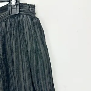 Lulus Midsummer Memories Black Mid-Rise Maxi Skirt Side Slit Plisse Large NWT thumbnail 12