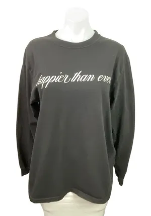 Billie Eilish Happier Than Ever Black Tour Concert Music Crewneck Sweatshirt S thumbnail 1