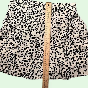 Womens Skirt Mini Skater‎ Style Beige Black Dotted Pattern thumbnail 5