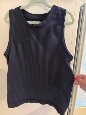 Athleta Tank top- ribbed! Dark navy/black. Size small. thumbnail 1