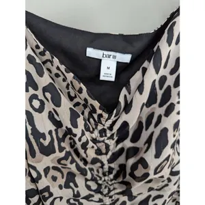Bar III animal print metallic striped ruched crop top Medium thumbnail 3