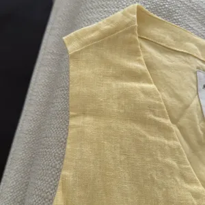 Abercrombie & Fitch Sleeveless Button-Front Yellow Linen Dress thumbnail 4