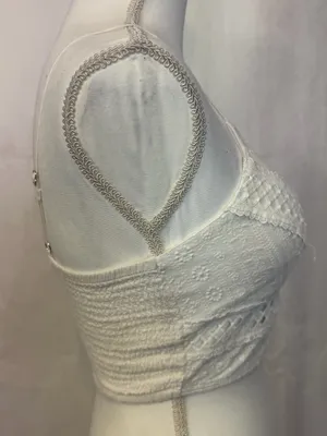 Rebellion White Lace V-Neck Cropped Cami thumbnail 5