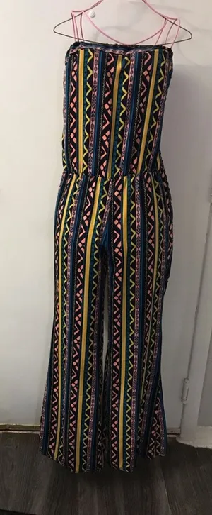 Rainbow Sandals Rainbow Strapless Multicolor Jumpsuit S Dopamine Rainbowcore Boho Coconut Girl thumbnail 1