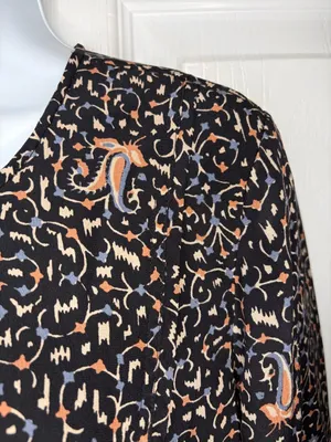 Madewell Silk Fiesta Paisley Tiered Mini Dress Black Tan 10 thumbnail 5