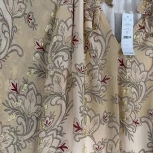 White‎ House Black Market Size-L Ruffle Neck Blouse Lush Lace Gold Floral thumbnail 10