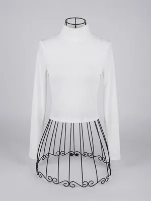 Reformation Cream Long-Sleeve Mock Neck Top thumbnail 3