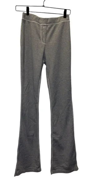 Intimately Free People Womens Thermal Pants Gray High Rise Slim flare Lounge XS thumbnail 1