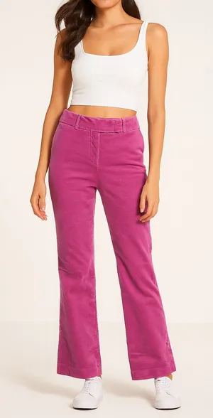Lilly Pulitzer High Rise Vintage Corduroy Bootcut Straight Pants Pink 4 thumbnail 1