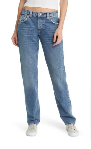 New Free People We the Free Crvy Siren Low Rise Straight Leg Jeans size 33 thumbnail 1