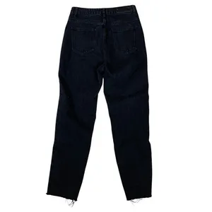 Nasty Gal Black High Rise Mom Jeans Raw‎ Hem Contrast Stitching 6 thumbnail 4