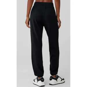 Alo Waffle Weekend Escape Joggers Black High-Rise Waist Thermal Sweats Sweatpant thumbnail 2