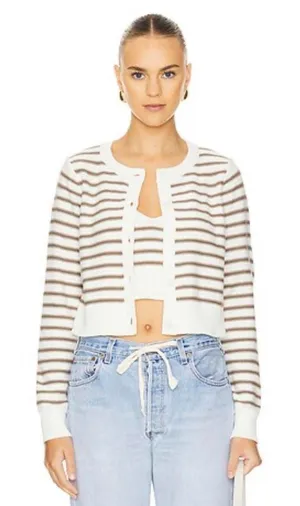 Aubrey Cardigan in Chalk Combo - Striped Women's Sweater thumbnail 1