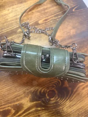 Olive green crossbody purse thumbnail 5