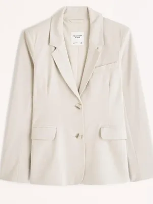 NEW Abercrombie & Fitch 2 Button Tailed Blazer Jacket in Cream Size Small thumbnail 8