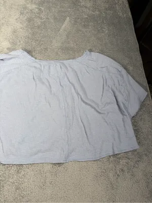 Aerie Light Blue Women's Short Sleeve Crop Top large thumbnail 9