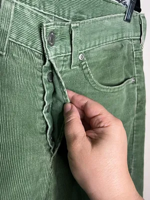 Levis Vintage‎ Y2K Green Corduroy Straight-Leg Button Fly Pants thumbnail 6