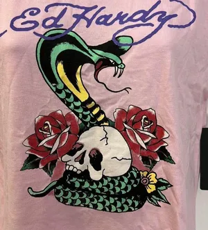 NWT Ed Hardy pink Cobra tshirt size M thumbnail 2