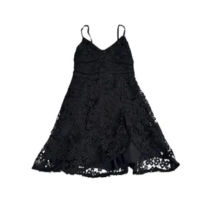 NWT‎ Abercrombie & Fitch Black Floral Lace Mini Dress Smocked Back Small P thumbnail 2