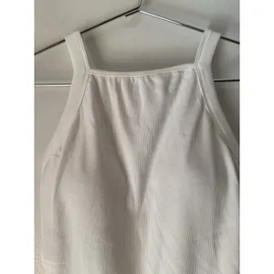 NWT OGL Plantive Chic Square Neck Ruched Rib Bra Tank Top White Size Medium thumbnail 4